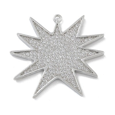 Rack Plating Brass Micro Pave Clear Cubic Zirconia Pendants KK-G515-32P-1