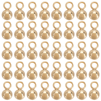 80Pcs 304 Stainless Steel Sphere Charms STAS-SC0010-03G-1