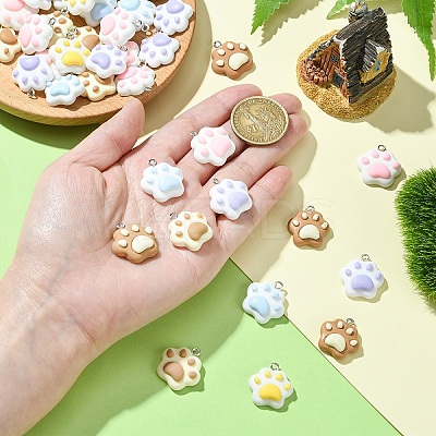 12Pcs 6 Colors Opaque Resin Pendants RESI-YW0003-44-1
