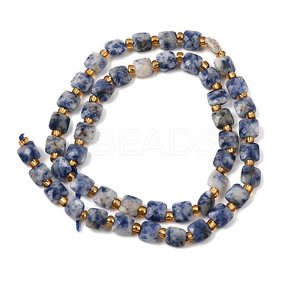 Natural Blue Spot Jasper Beads Strands GG-CBA96AE-A09-6x6mm-1