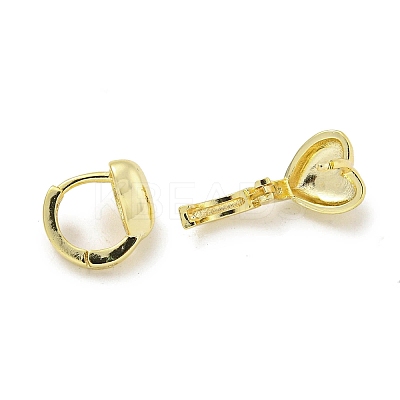 Heart Brass Hoop Earrings EJEW-L211-011F-G-1