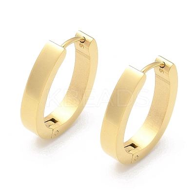 304 Stainless Steel Oval Hoop Earrings for Women EJEW-C096-66G-1