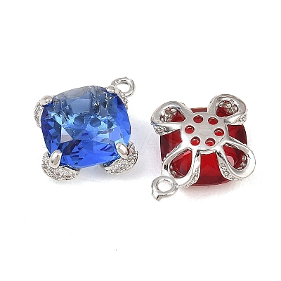 Brass Micro Pave Clear Cubic Zirconia Pendants KK-H257-10P-1
