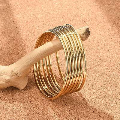 7Pcs 201 Stainless Steel Plain Bangle Sets for Women LS-BJEW-L664-022C-G02-1