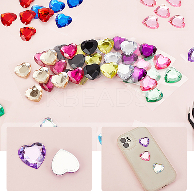 16 Sheets 16 Colors Transparent Acrylic Rhinestone Sticker DIY-GA0004-54-1