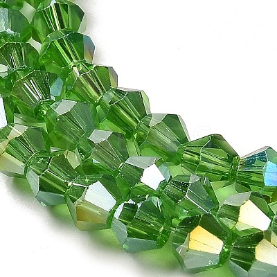 Transparent Electroplate Glass Beads Strands EGLA-A039-T6mm-B03-1