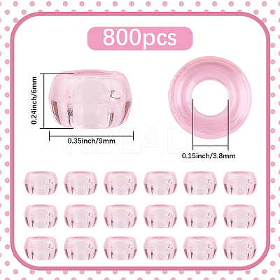 800Pcs Transparent Plastic Beads KY-SP0001-52A-1