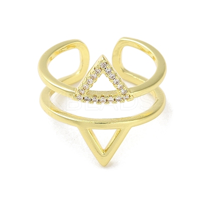 Brass Triangle Open Cuff Ring LS-RJEW-A042-02-1