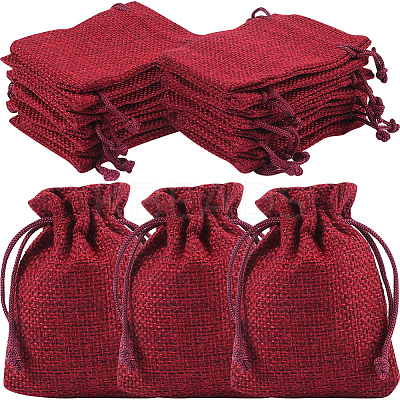 24Pcs Burlap Packing Pouches Drawstring Bags ABAG-BBC0001-07D-1