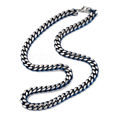 10MM 304 Stainless Steel Cuban Link Chain Necklaces NJEW-C099-04A-01-1