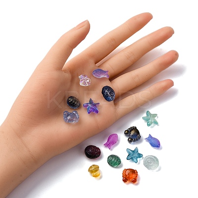 48Pcs 6 Styles Transparent Glass Beads GLAA-FP0001-17-1
