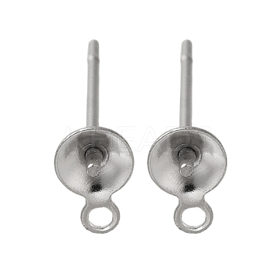 Anti-Tarnish 304 Stainless Steel Stud Earring Findings STAS-P370-02B-P-1