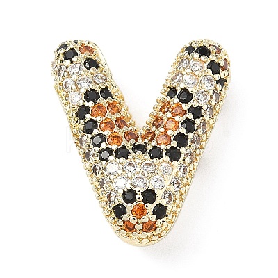 Brass Micro Pave Cubic Zirconia Pendants KK-Z108-02G-V-1