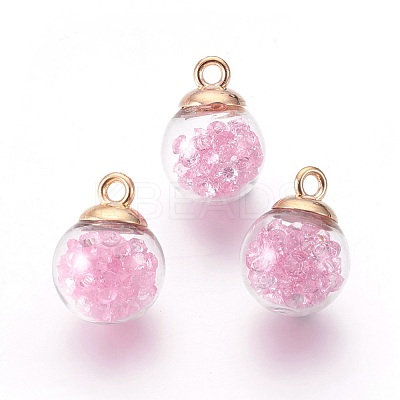 Transparent Glass Bottle Pendants LS-GLAA-L018-01-1