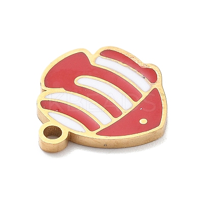 304 Stainless Steel Enamel Charms STAS-R169-04B-G-1
