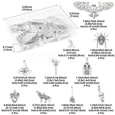 40Pcs 10 Styles Halloween Tibetan Style Alloy Pendants TIBE-FS0003-30-1