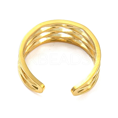Real 18K Gold Plated Stainless Steel Cuff Earrings EJEW-D072-01A-G-1