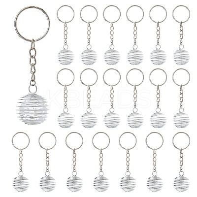 Iron Spiral Bead Cage Keychain KEYC-DC00004-1