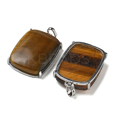 Natural Tiger Eye Pendants G-Z070-01P-05-1