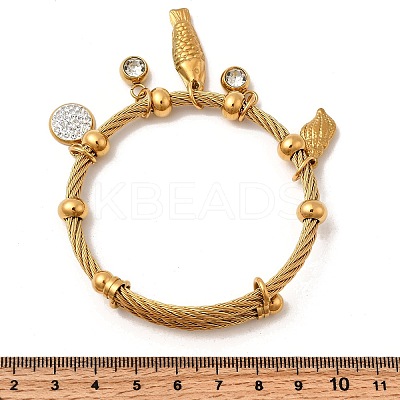 304 Stainless Steel Charm Bangles for Women BJEW-Z141-02G-1