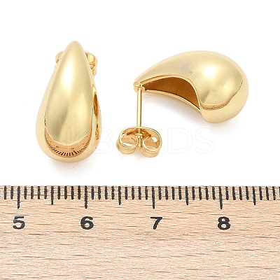 Rack Plating Brass Teardrop Stud Earrings X-EJEW-R150-05G-1