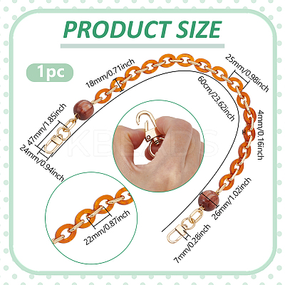 1Pc Resin Oval Link Purse Chains with Alloy Clasps FIND-PH0028-19A-1