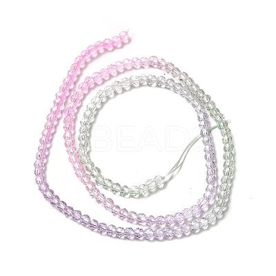 Transparent Gradient Color Glass Beads Strands X1-GLAA-H021-01B-02-1