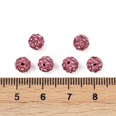 Polymer Clay Rhinestone Beads RB-H284-6MM-Half-209-1