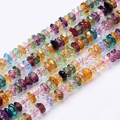 Faceted Glass Rondelle Beads Strands X-GF3x6mm-5-1