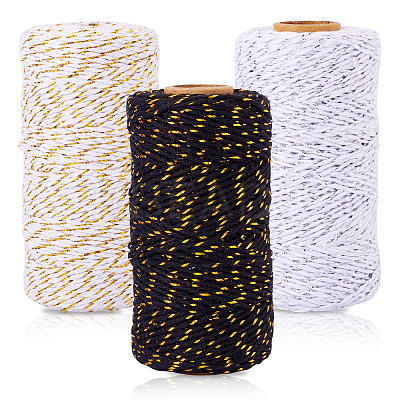 3Rolls 3 Colors Two Tone Cotton String Threads OCOR-TA0002-94-1