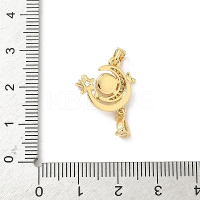 Brass Micro Pave Cubic Zirconia Pendants KK-F905-21G-02-1