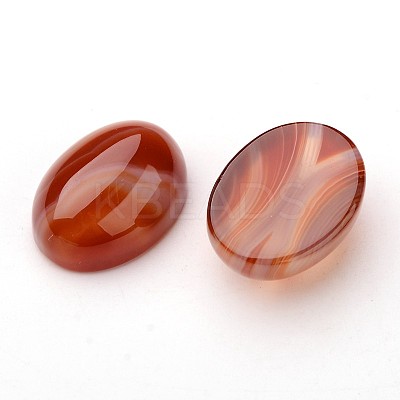 Natural Striped Agate/Banded Agate Oval Cabochons G-L394-02-18x13mm-1