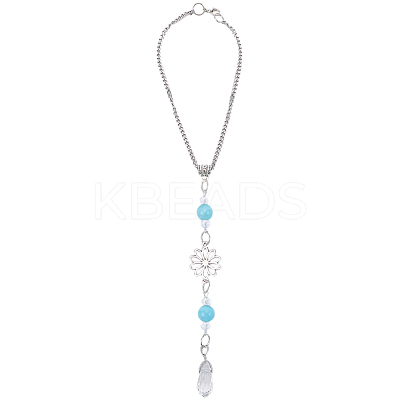 Flower Alloy Pendant Decoration AJEW-WH20018-12A-1