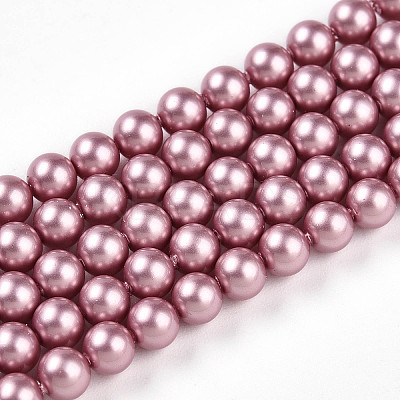 Baking Paint Pearlized Glass Pearl Bead Strands HY-N002-4mm-C01-1