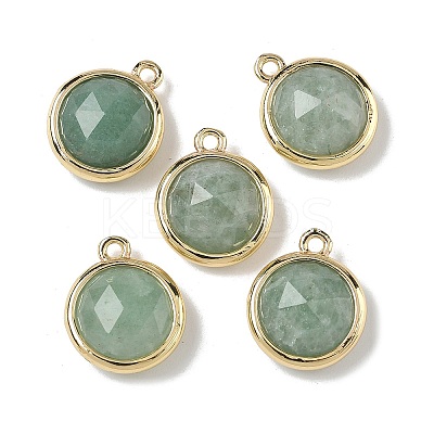 Natural Mixed Stone Faceted Flat Round Charms G-U028-03G-1