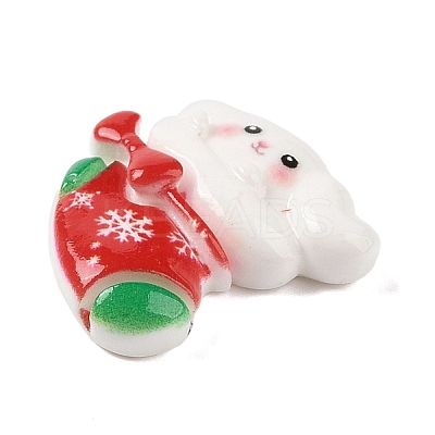 Christmas Rabbit Theme Opaque Resin Decoden Cabochons LS-RESI-S397-01F-1