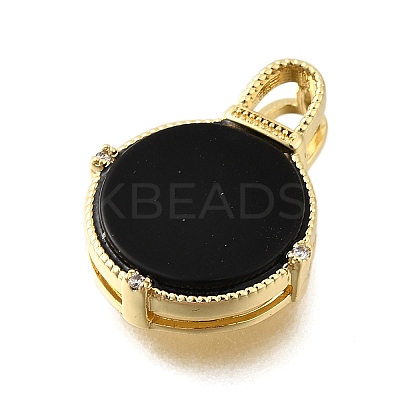 Brass Micro Pave Cubic Zirconia Pendants KK-S523-16G-B-1