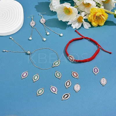 60 Pieces Virgin Mary Charm Connector Our Lady Virgin Mary Link Enamel Metal Charm Pendant JX330A-1