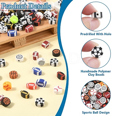 100Pcs Handmade Polymer Clay Beads CLAY-YW0002-45-1
