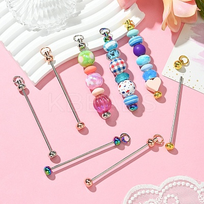 8Pcs 4 Colors Iron Bar Beadable Keychain for Jewelry Making DIY Crafts FIND-YW0005-17-1