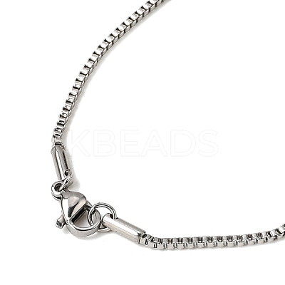 Non-Tarnish 201 Stainless Steel Box Chain Necklaces STAS-P101-45P-1