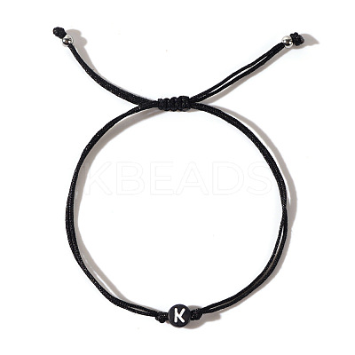 Stylish Minimalist Steel Bead Round Alphabet Double Rope Men's Bracelet GX4208-11-1