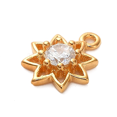 925 Sterling Silver Clear Cubic Zirconia 8-Pointed Star Charms STER-U009-06G-02-1