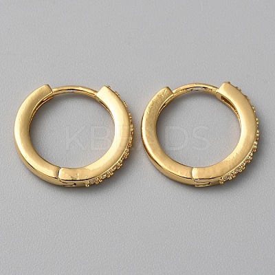 Brass Micro Pave Cubic Zirconia Hoop Earrings EJEW-WH0010-13C-G-1