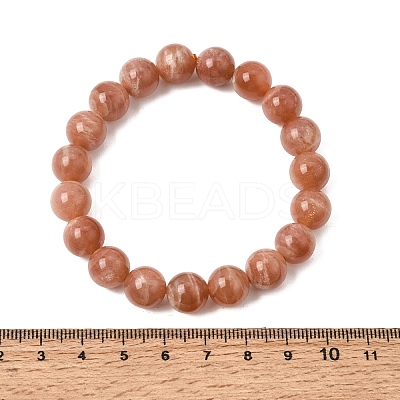 10MM Natural Sunstone Round Beaded Stretch Bracelets for Women GG-CBA3F02-11B-1