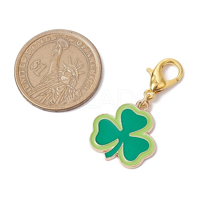 16Pcs 16 Styles Saint Patrick's Day Theme Alloy Enamel Pendant Decoration HJEW-JM02385-1