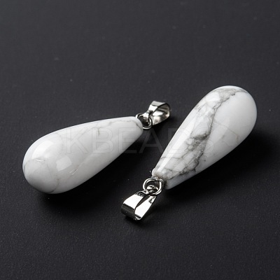Natural Howlite Pendants X-G-F707-15-1