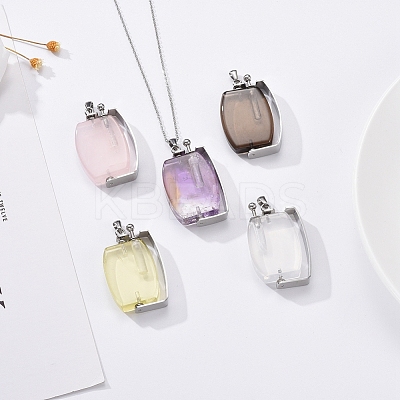 Rotatable Natural Quartz Perfume Bottle Pendants G-M362-02P-1