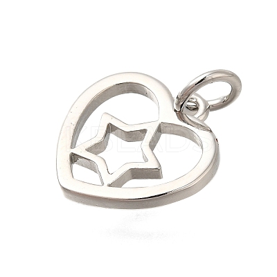 Heart Rack Plating Brass Charms KK-I716-21B-P-1