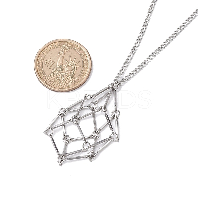 Non-Tarnish Stainless Steel Macrame Pouch Empty Stone Holder for Necklace Makings NJEW-JN04821-01-1